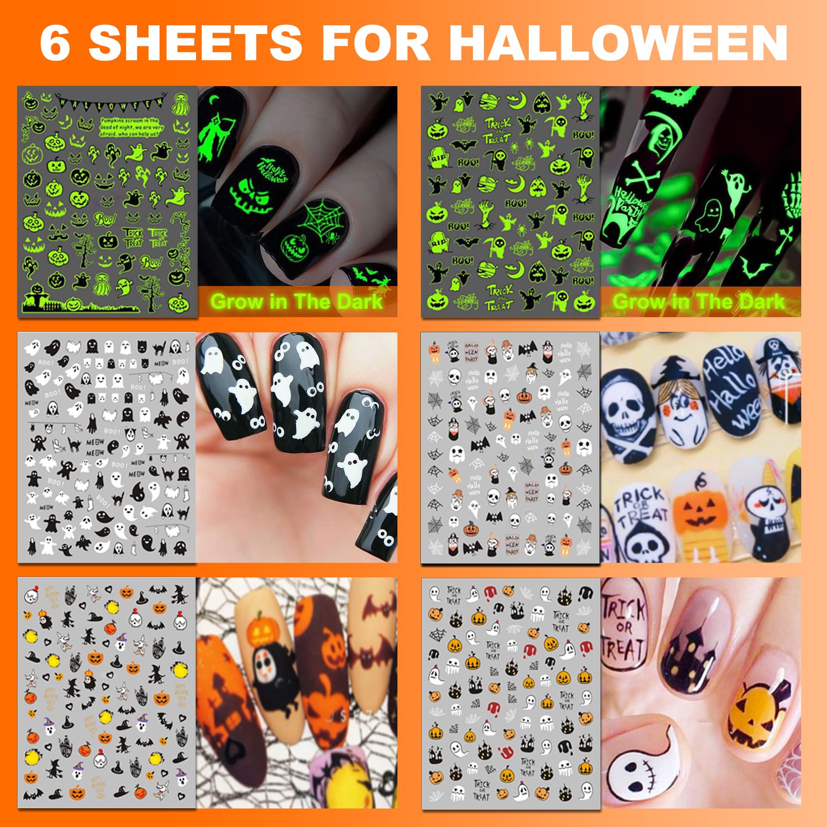 Self-adhesive nail art stickers applied to manicured nails