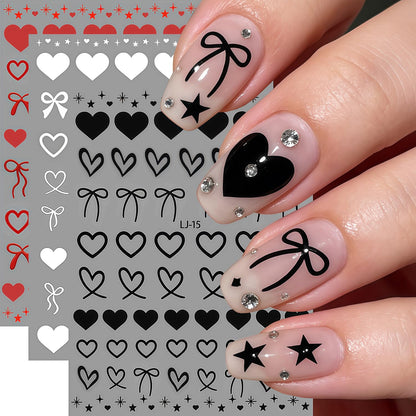 Gjjbqtt nail stickers applied on natural fingernails