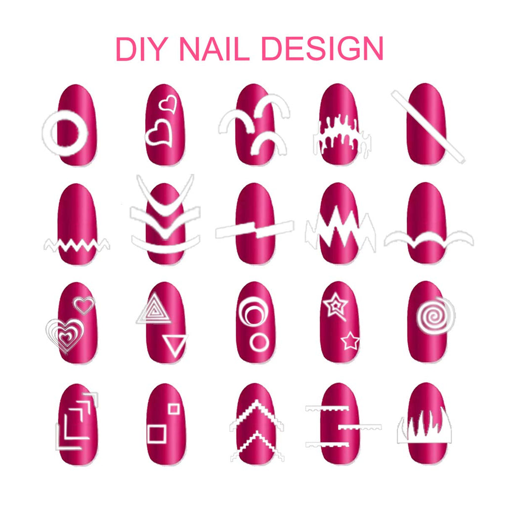 TailaiMei 36 sheets of nail art stencil tips guides
