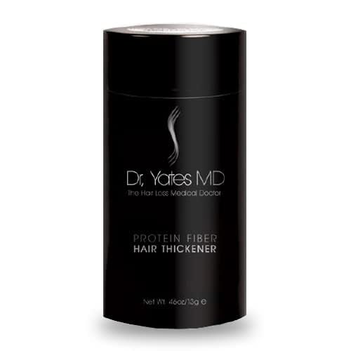 Dr. Yates MD Keratin Fiber Hair Enhancer Dark Blonde premium packaging side panel detail instructions.