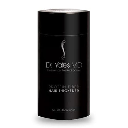 Dr. Yates MD Keratin Fiber Hair Enhancer Dark Blonde premium packaging side panel detail instructions.