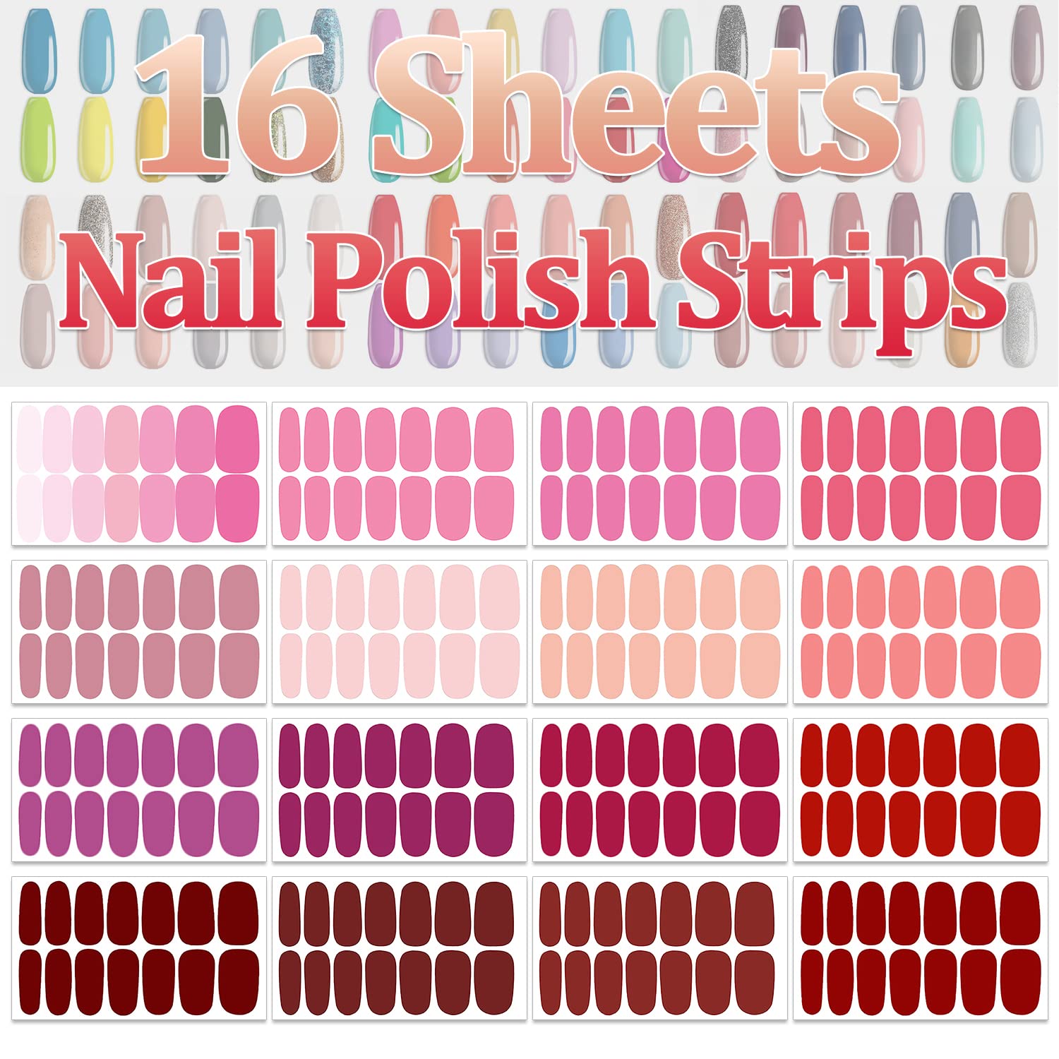 Silpecwee gel nail strips variety pack of 16 sheets