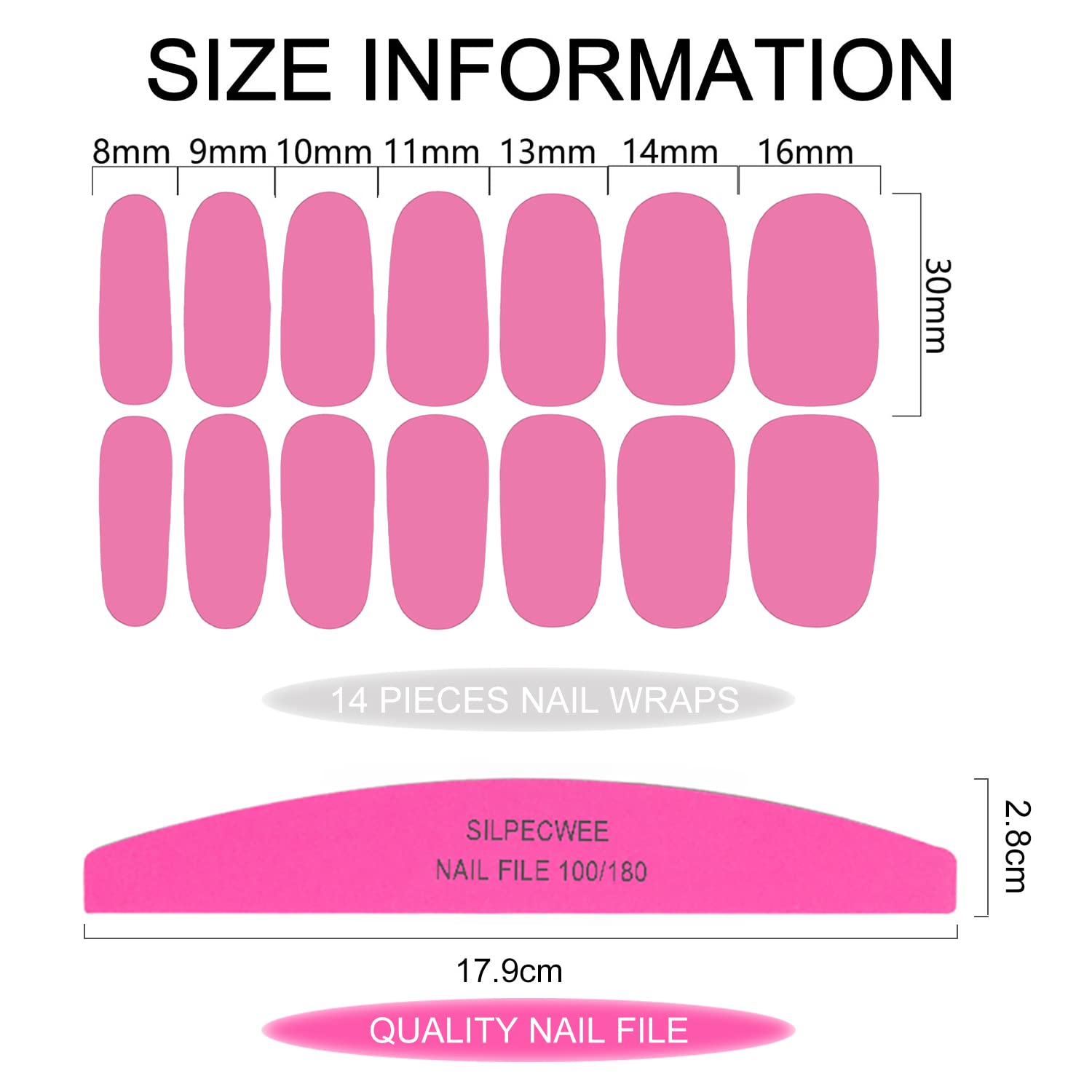 Silpecwee full nail wraps with included nail file