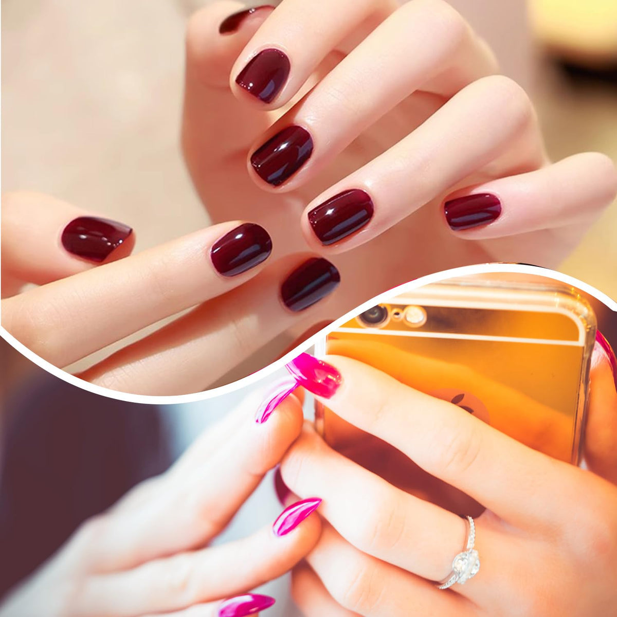 Silpecwee gradient red and pink nail wraps