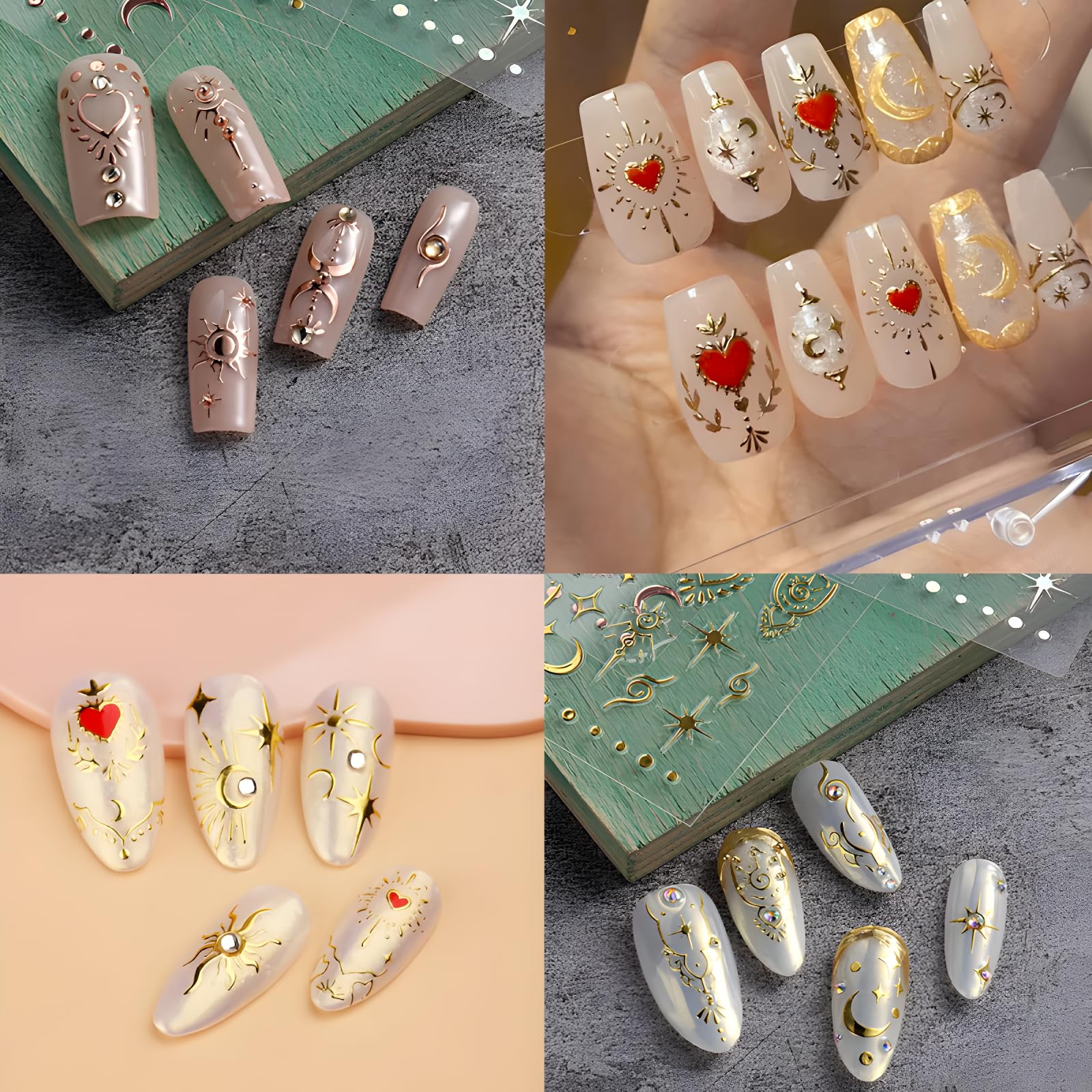 3D self-adhesive nail art stickers for diy manicures