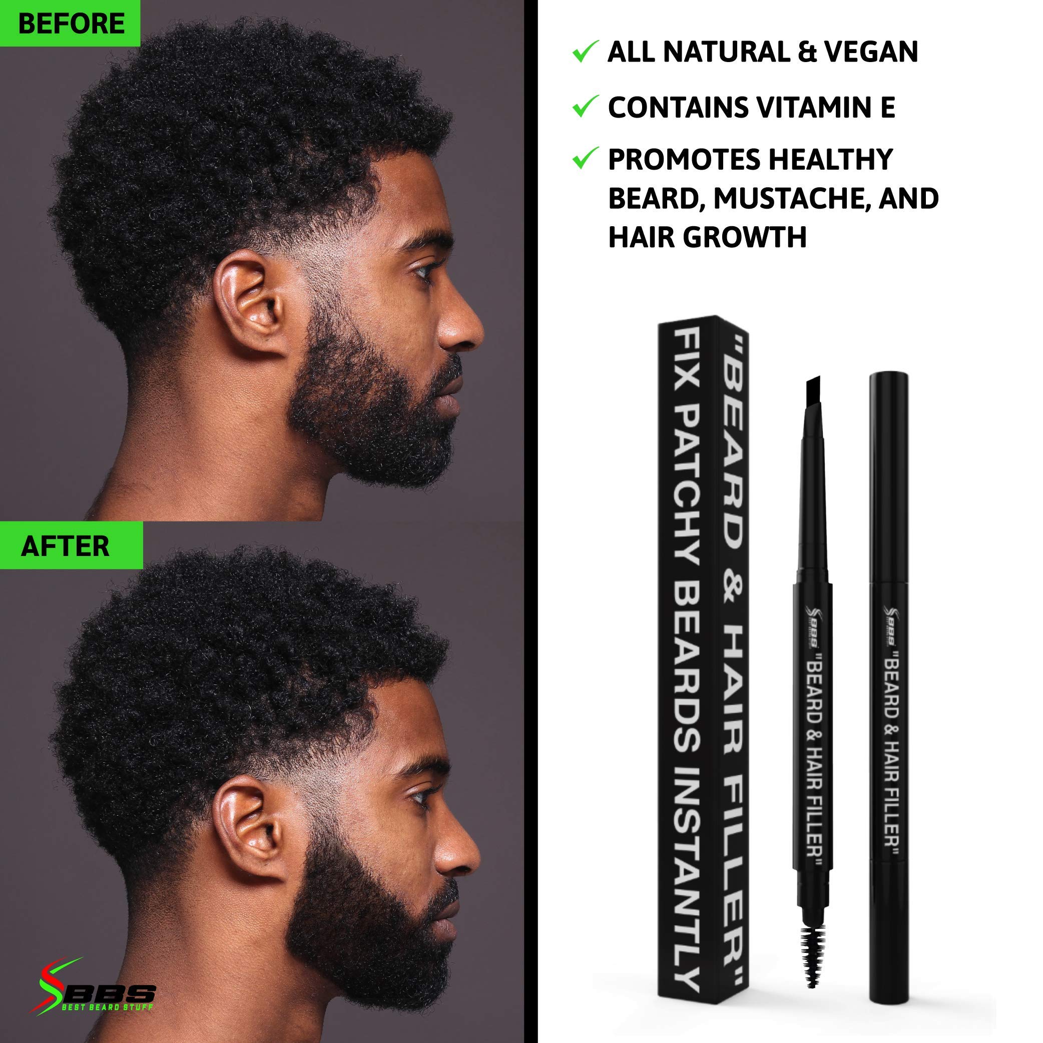Grooming pencil for men filling in an uneven hairline for sharp look