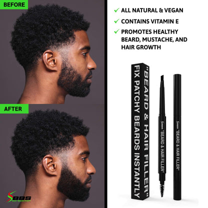 Grooming pencil for men filling in an uneven hairline for sharp look