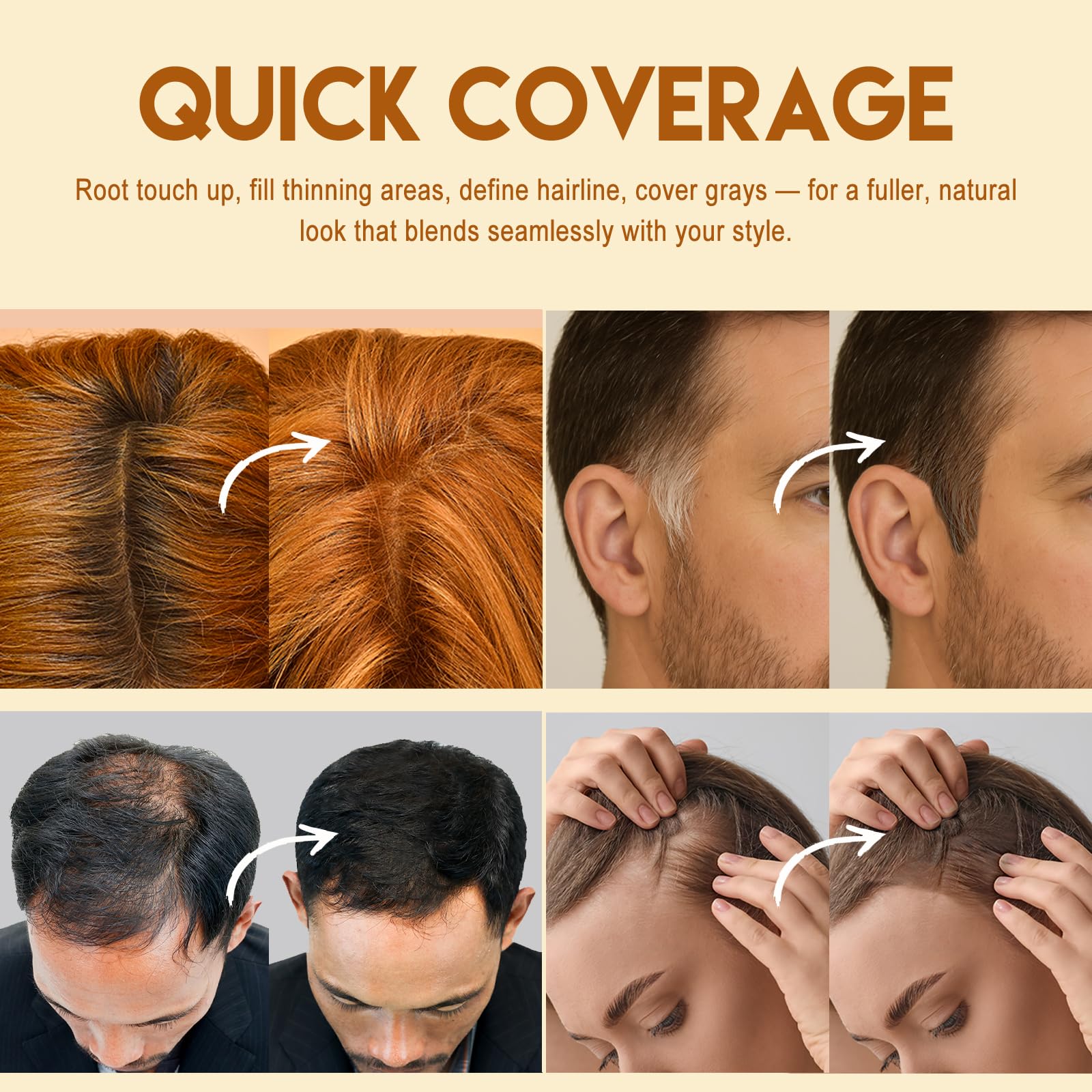 Lorshel matte finish hair filler powder for thinning edges and wide parts