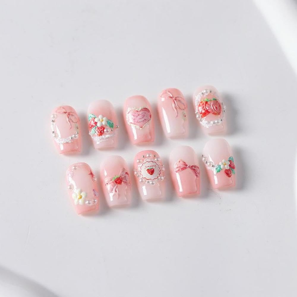 Nbntgh brand pink aesthetic nail art decals for women