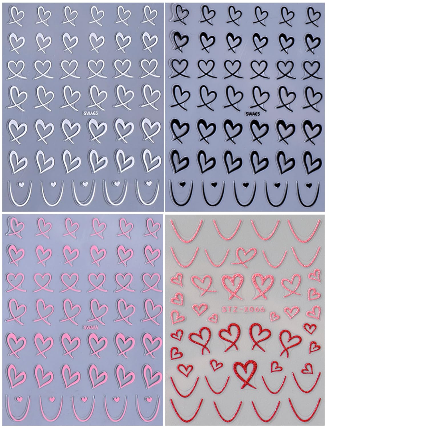 Detailed view of adhesive nail art sliders