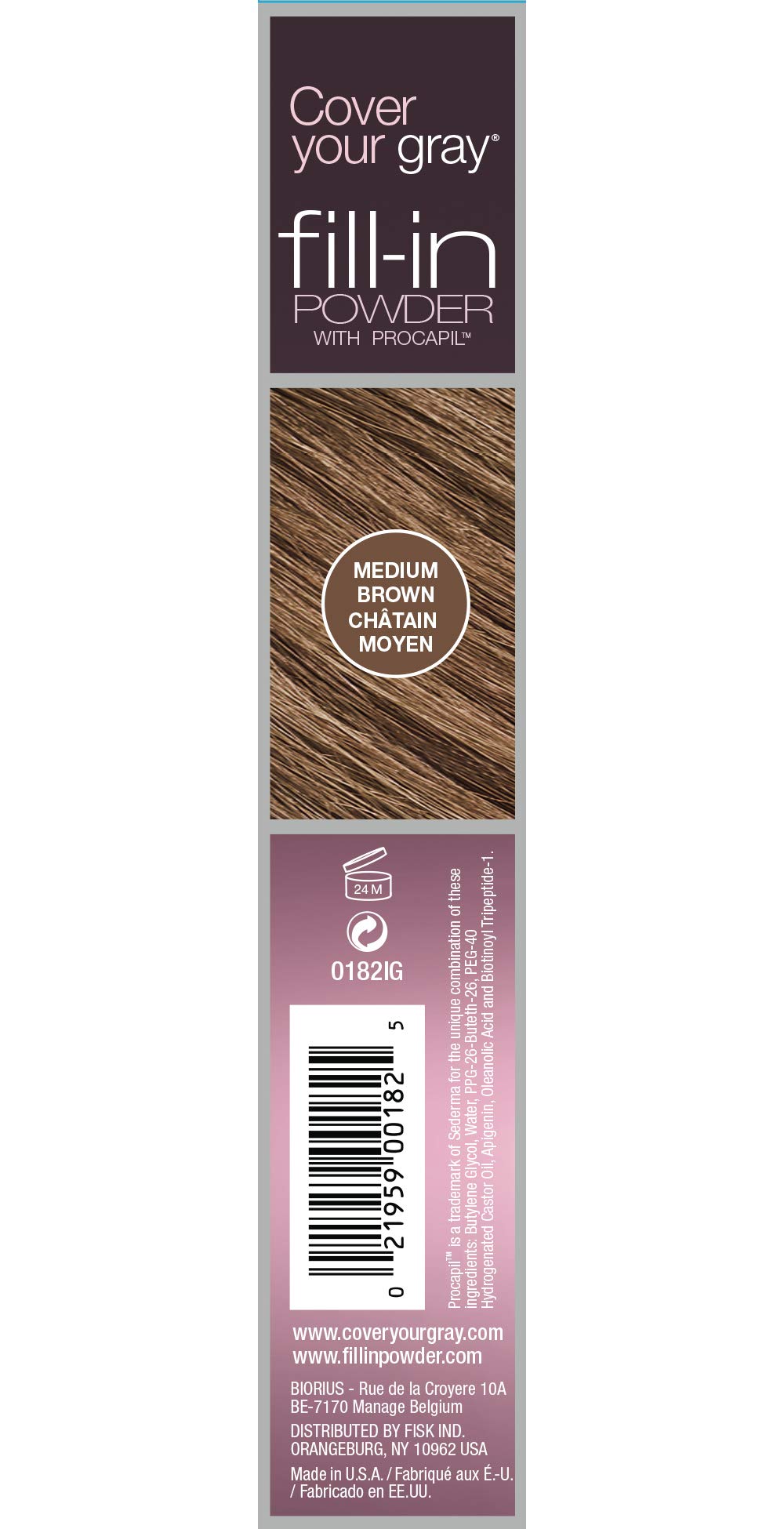 Cover Your Gray root touch up powder compact with application brush open view