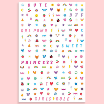 Four sheets of Xo, Fetti nail decals with various fun designs