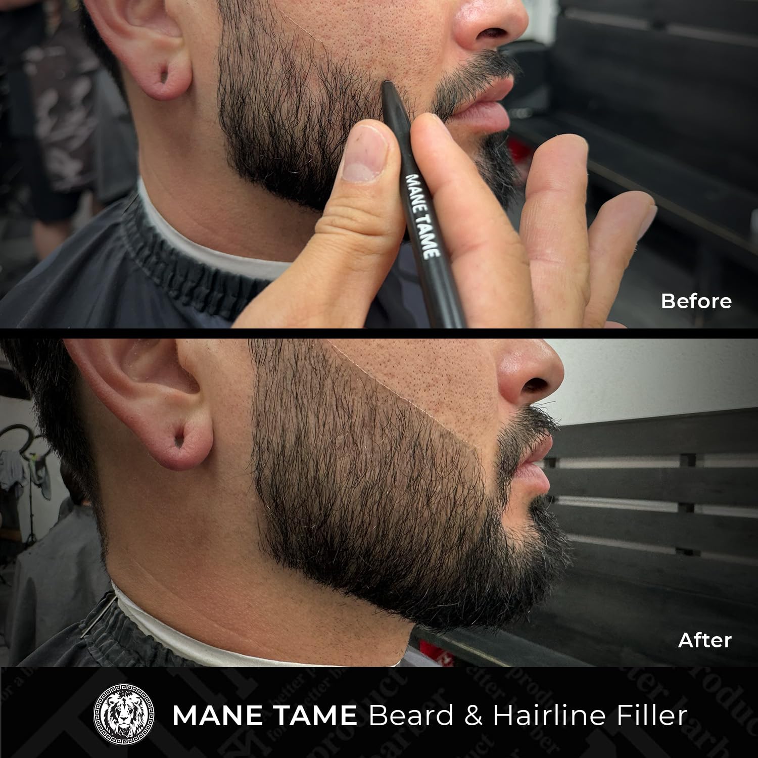 Two pack of Mane Tame black wax filler pencils for men beard styling