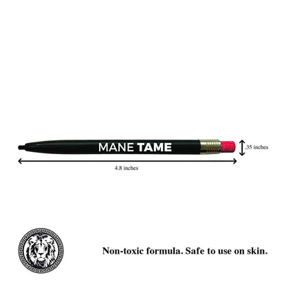 Close up of Mane Tame professional grooming wax pencil for bald spot correction