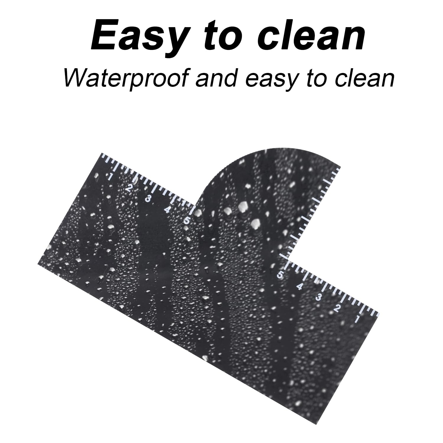 Two pack of black reusable beard stencils displayed flat showing straight and curved edges.