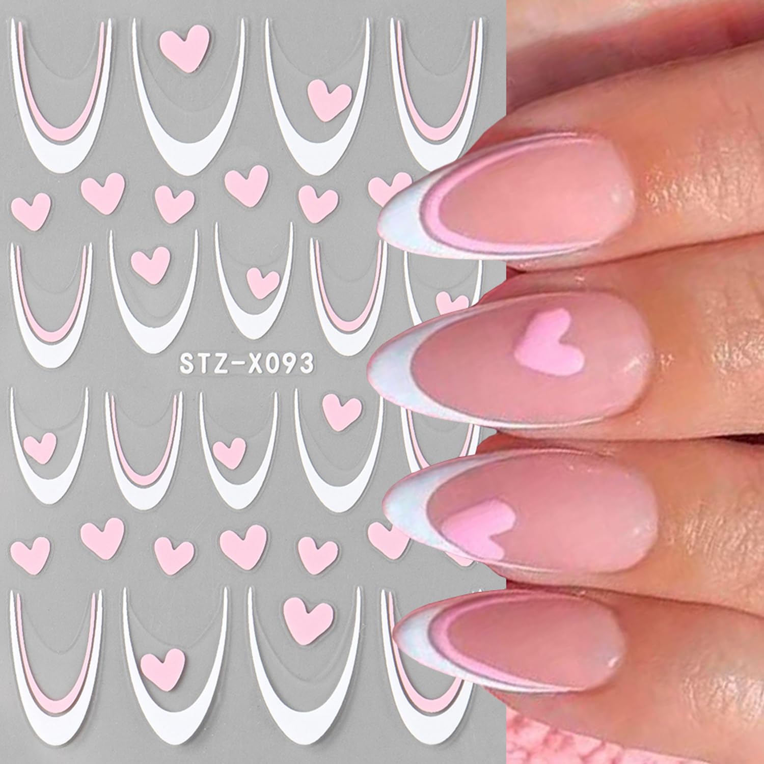 Detailed view of self-adhesive 3D nail art decals pattern