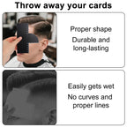 Waterproof hair liner template being rinsed under water for cleanup.