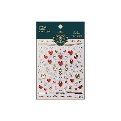 Valentine Day heart nail art stickers collection