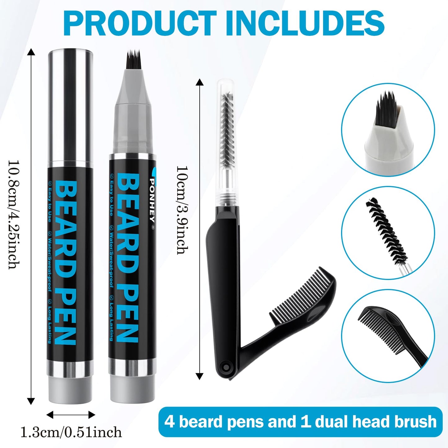 Authentic USA imported men styling tool packaging showing ingredients and usage steps