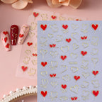 Complete 6 sheet Valentine's Day nail sticker set packaging overview