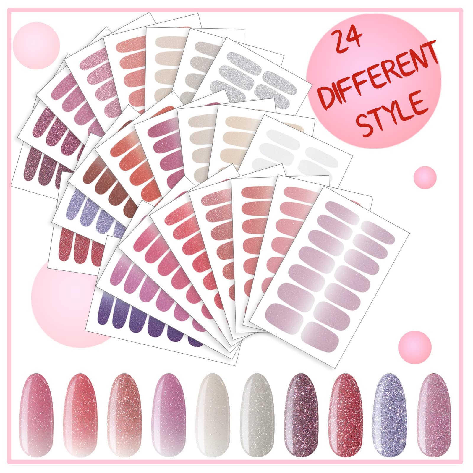 Close up of Maitys gradient nail art decals on finger nails