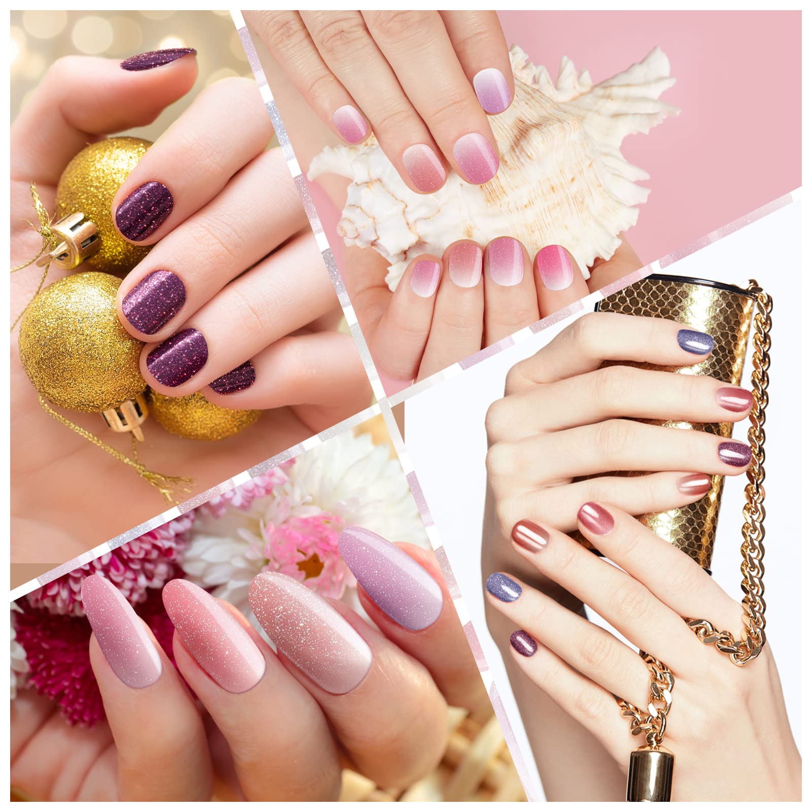 Various styles of Maitys self adhesive nail strips for women