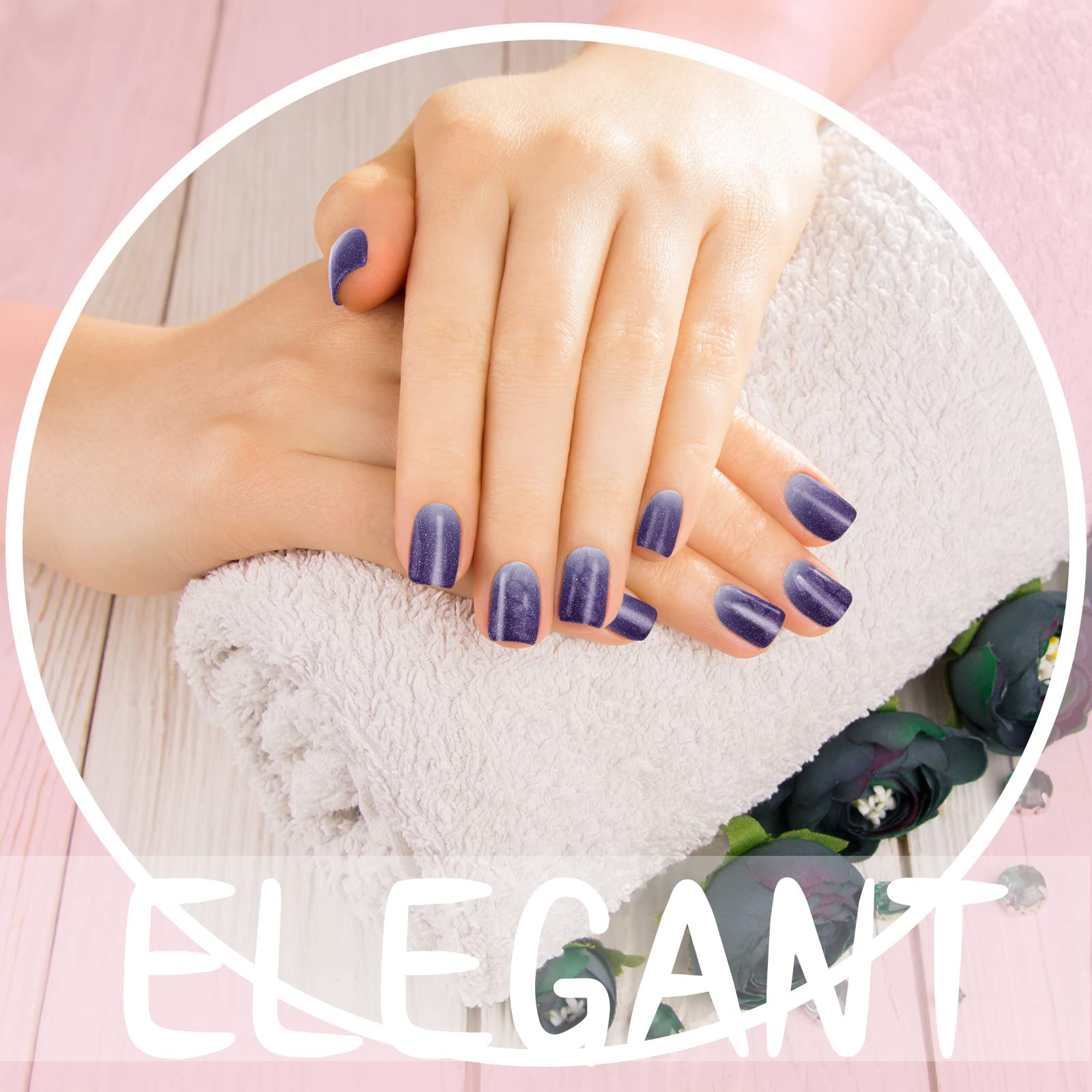 Applying Maitys full wrap gel nail strips at home