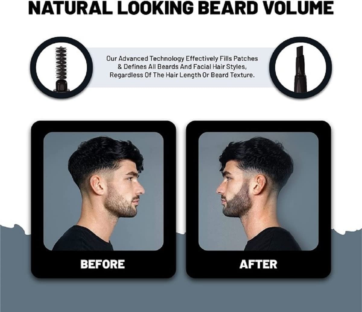 VOID Homme Gray Beard Pencil Filler Set of 4 showcasing the precise tip for covering patches