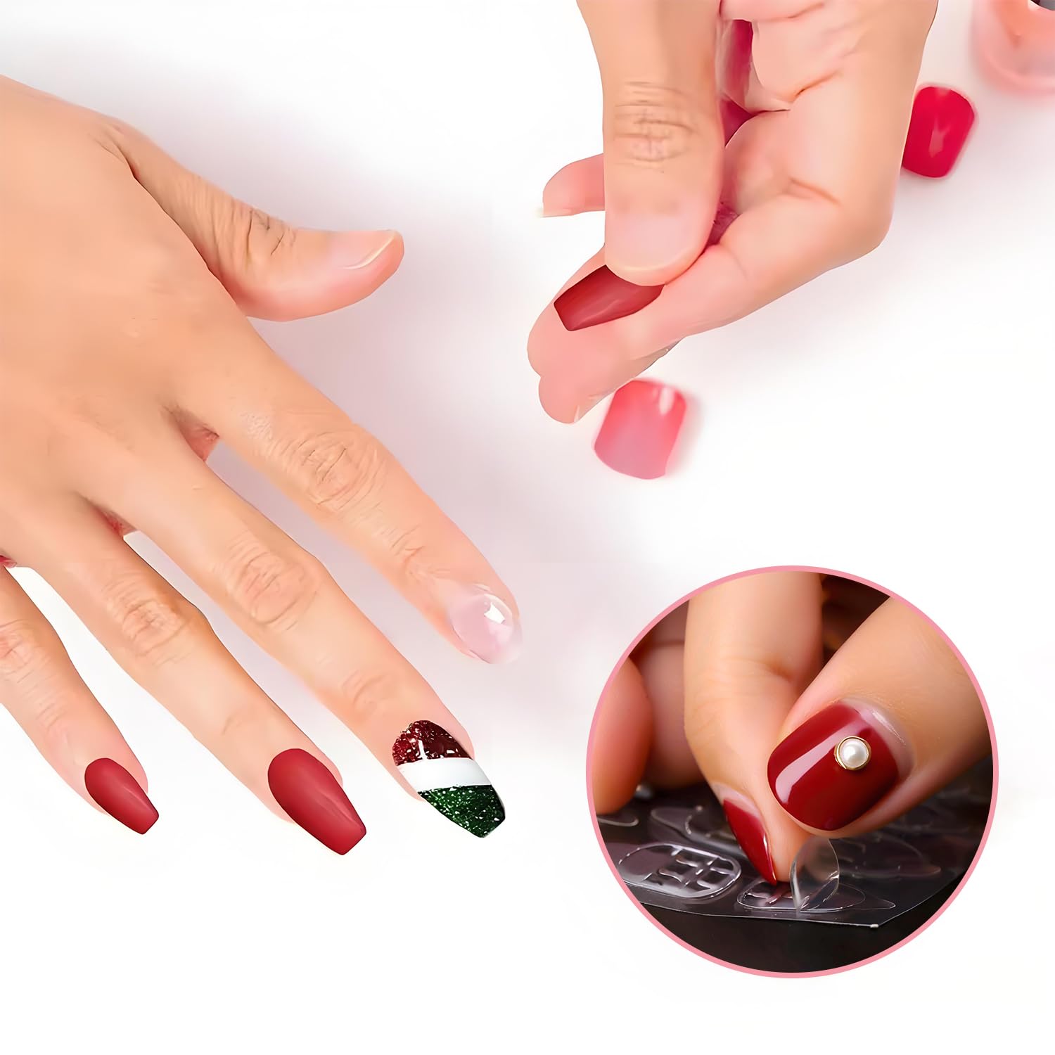 Transparent double sided nail glue tabs for press on nails