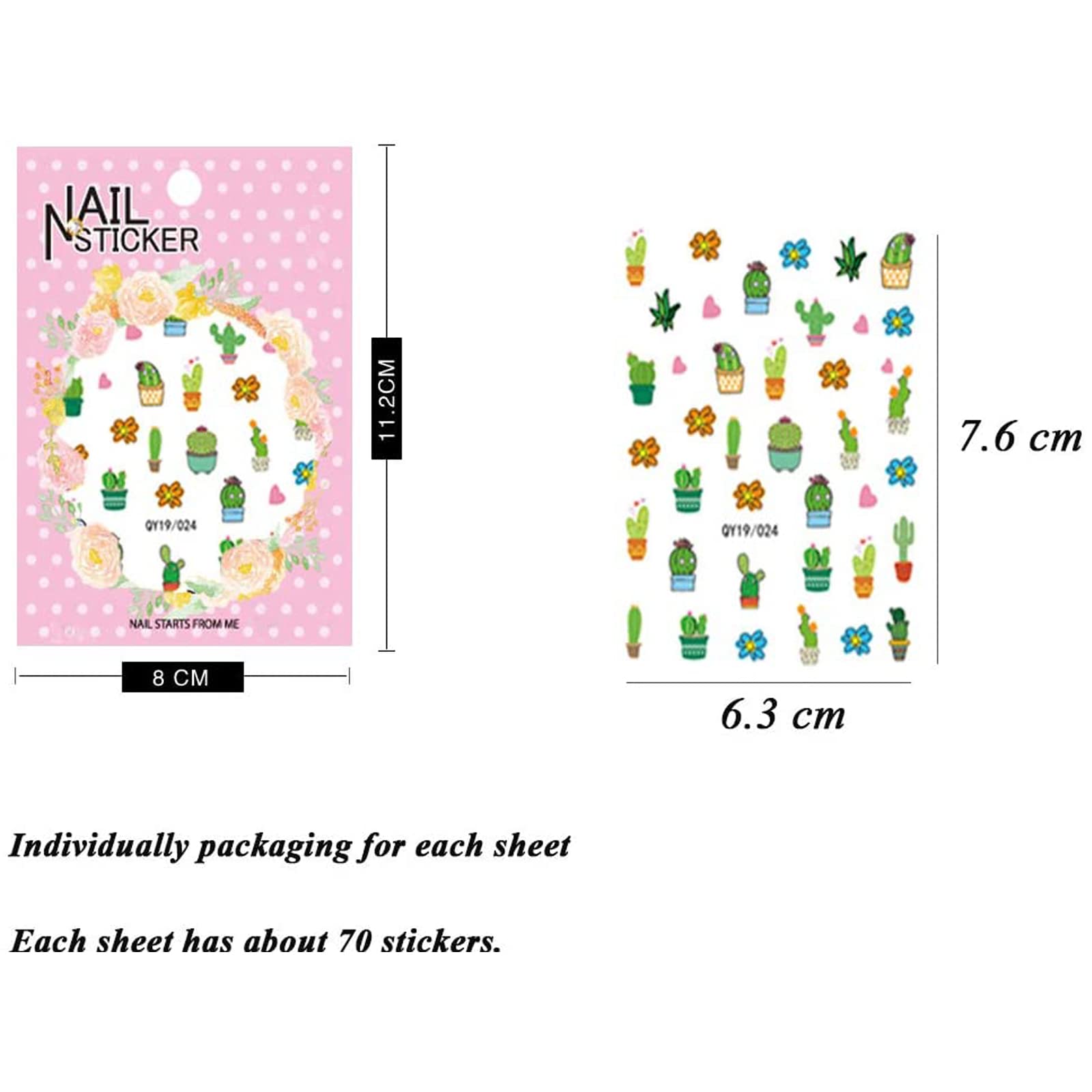 Ihukeit self-adhesive nail decals showing fruit and animal designs