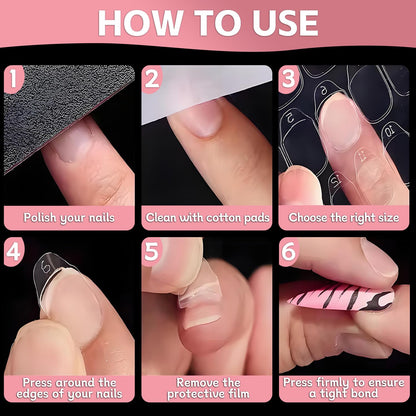 Comparison of different sizes of nail adhesive stickers