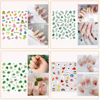 Complete collection of 12 sheet DIY nail art sticker variations