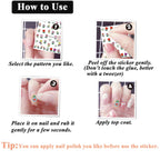 Lifestyle presentation of finished manicure using nail stickers
