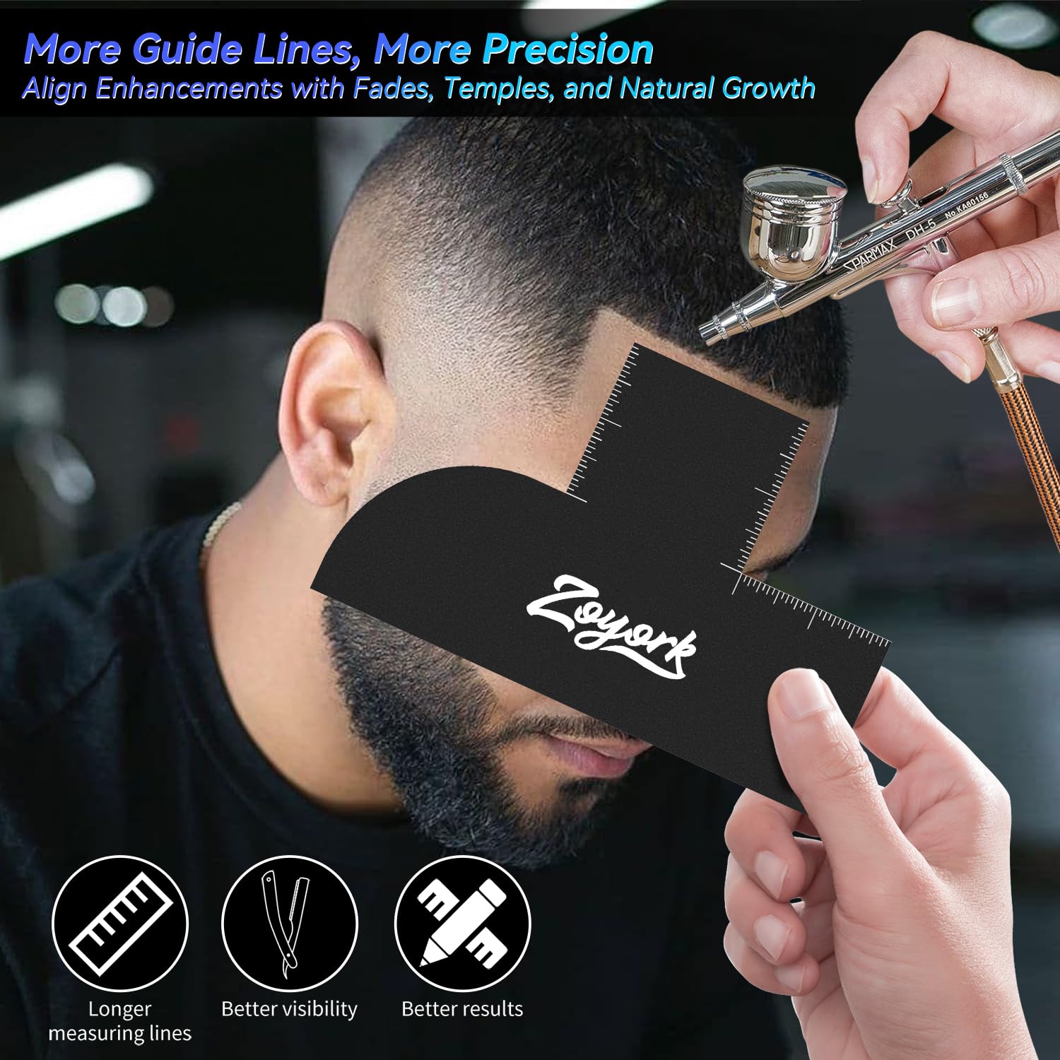 Professional razor line up preparation using chemical resistant Zoyork card