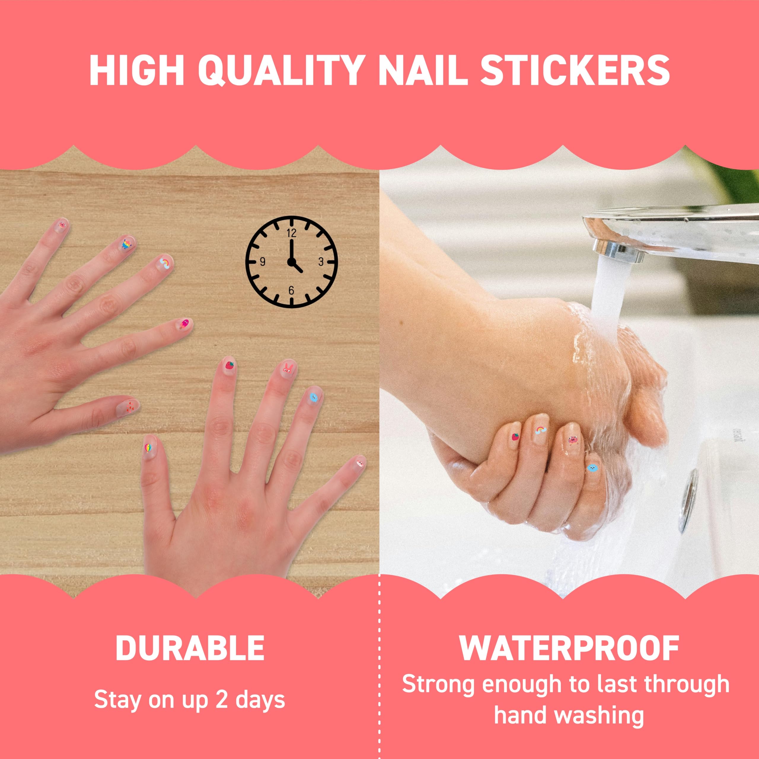 Durable waterproof Omy nail stickers on children fingers