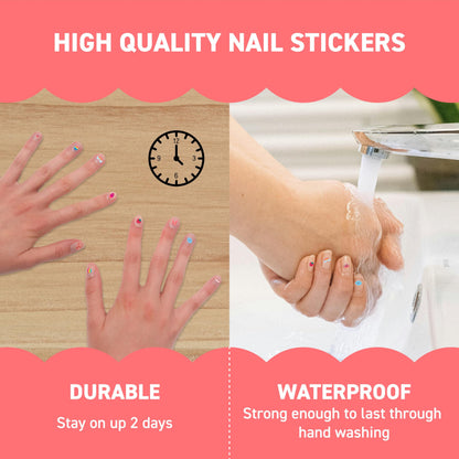 Durable waterproof Omy nail stickers on children fingers