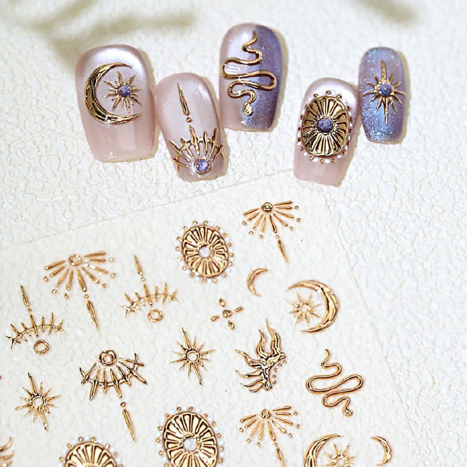 Hand holding Zrethfb self adhesive nail decoration accessories