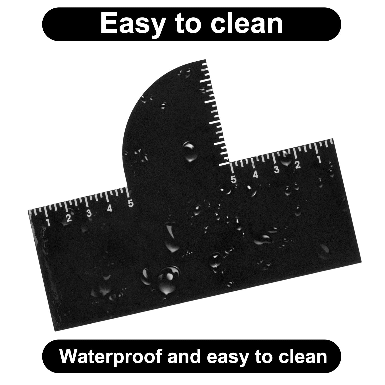 Black reusable hairline shaping tool by CourtStencil showcasing straight and curved styling edges