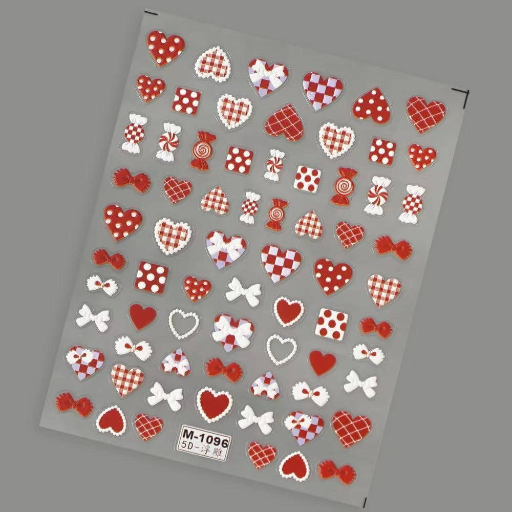 Variety of bow and candy nail art design sheets