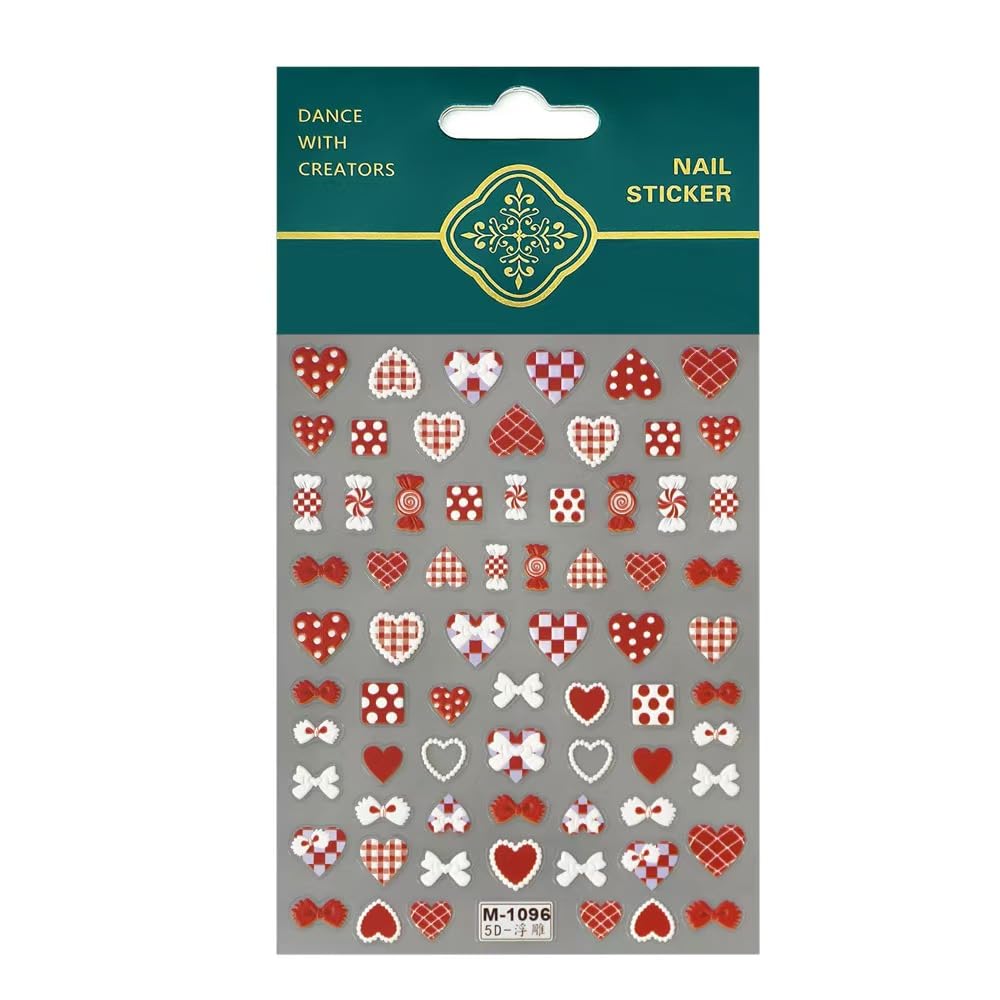 WFBBKP self-adhesive nail decals set viewed from angle