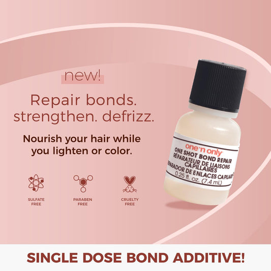 One 'n Only hair bonding treatment additive being mixed into a hair color bowl