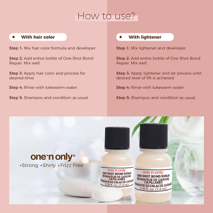 One 'n Only One Shot Bond Repair single dose packaging showcasing anti breakage benefits