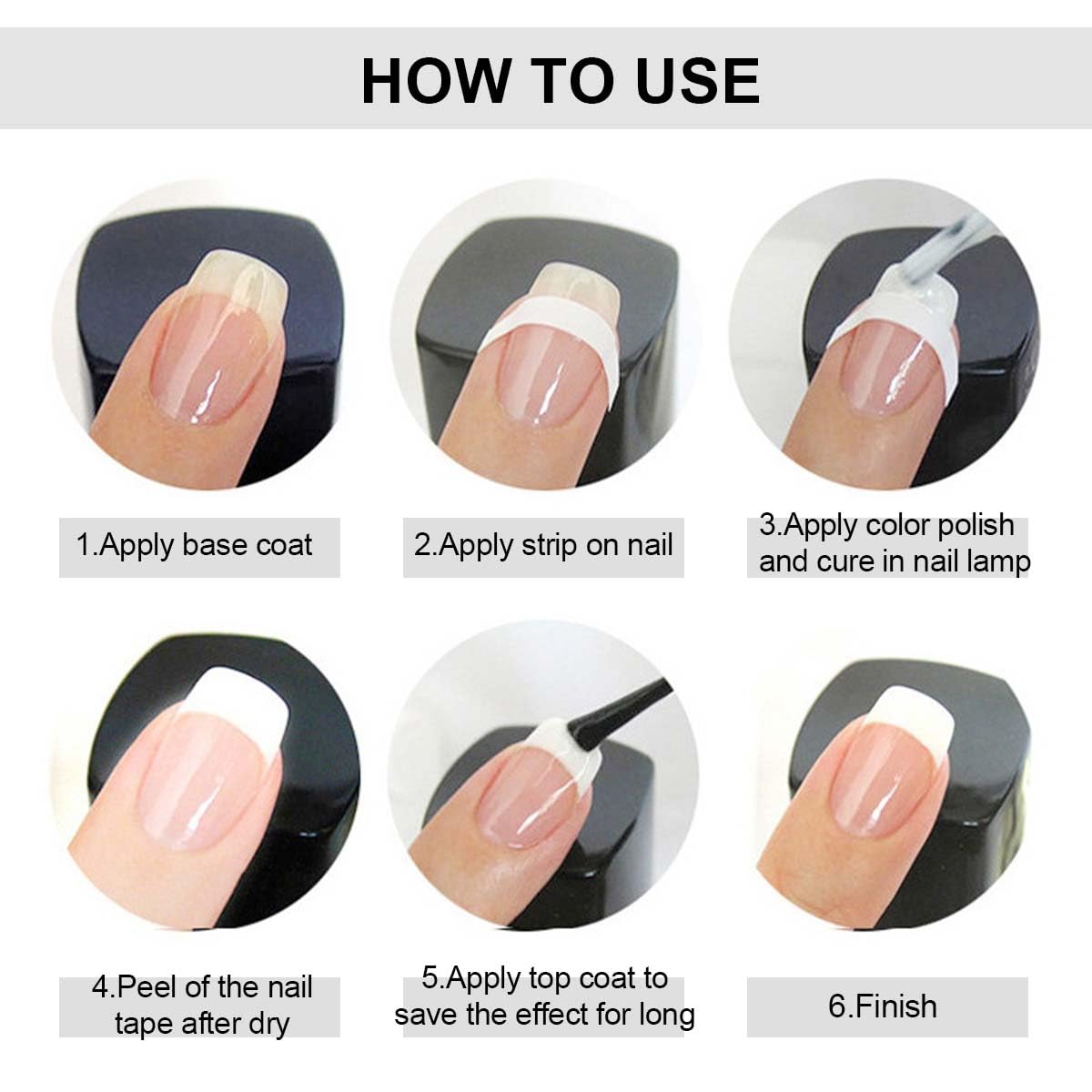 High quality vinyl French manicure strips for professional use