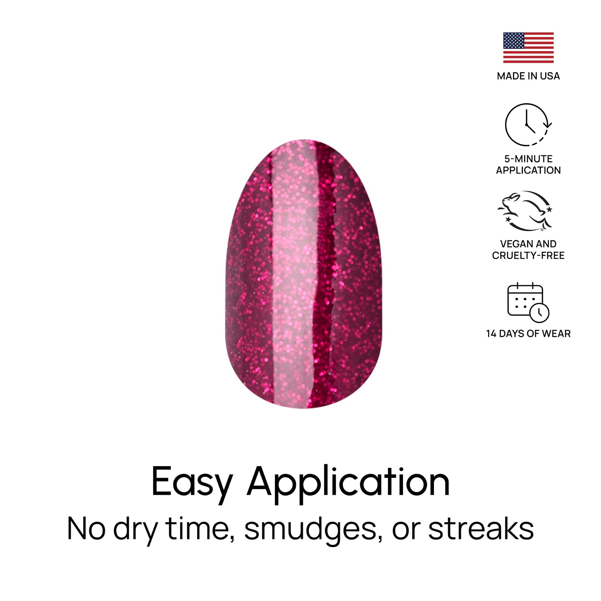 Side profile of Color Street nail strip applied to a fingernail