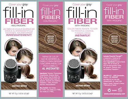 Cover Your Gray Medium Brown hair fibers texture closeup for thinning hair coverage