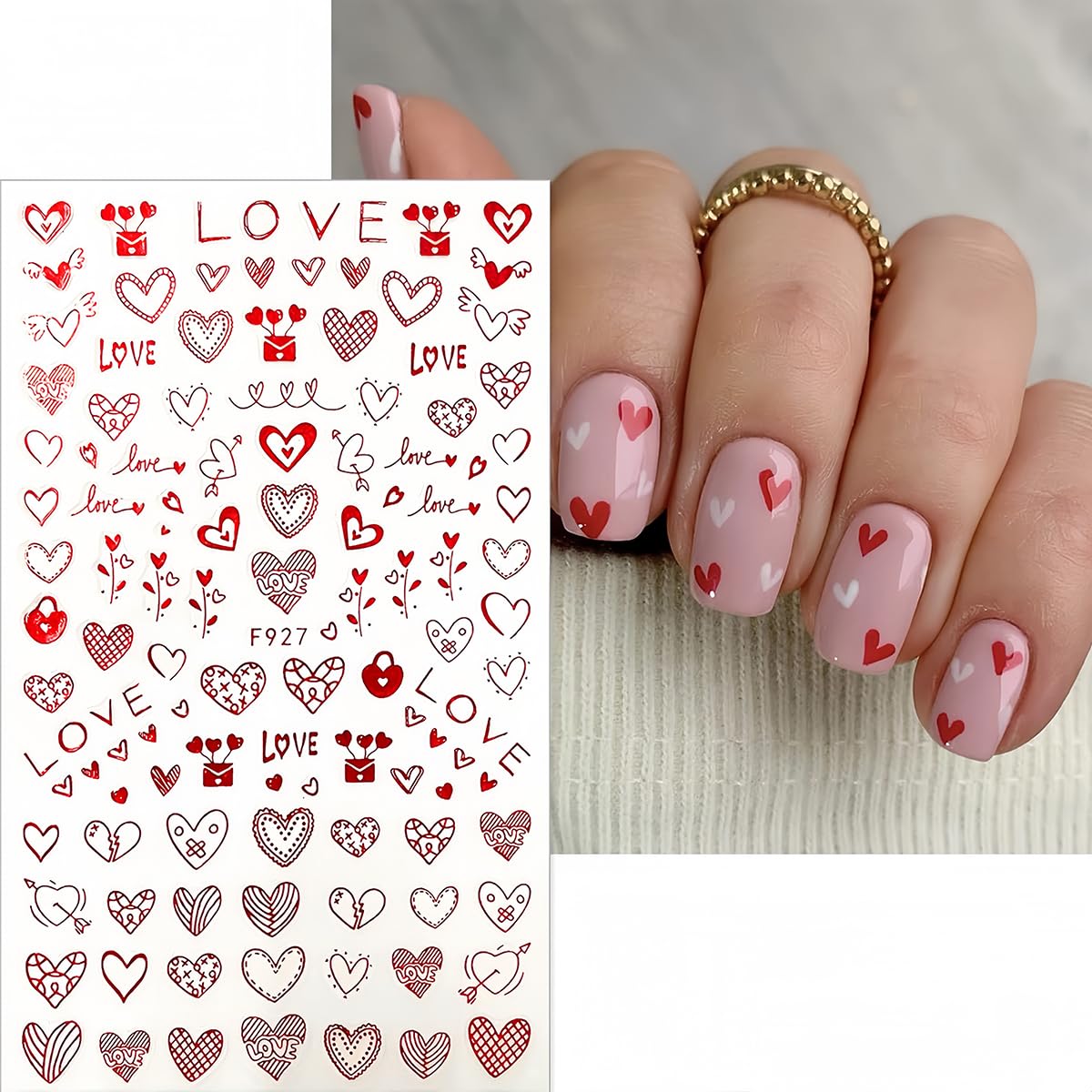 Professional heart shaped nail stickers for acrylic nails