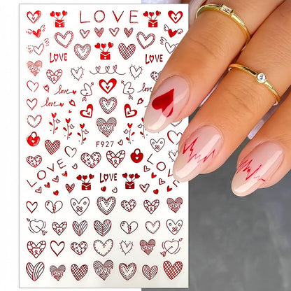 Valentine Day themed heart nail art supplies