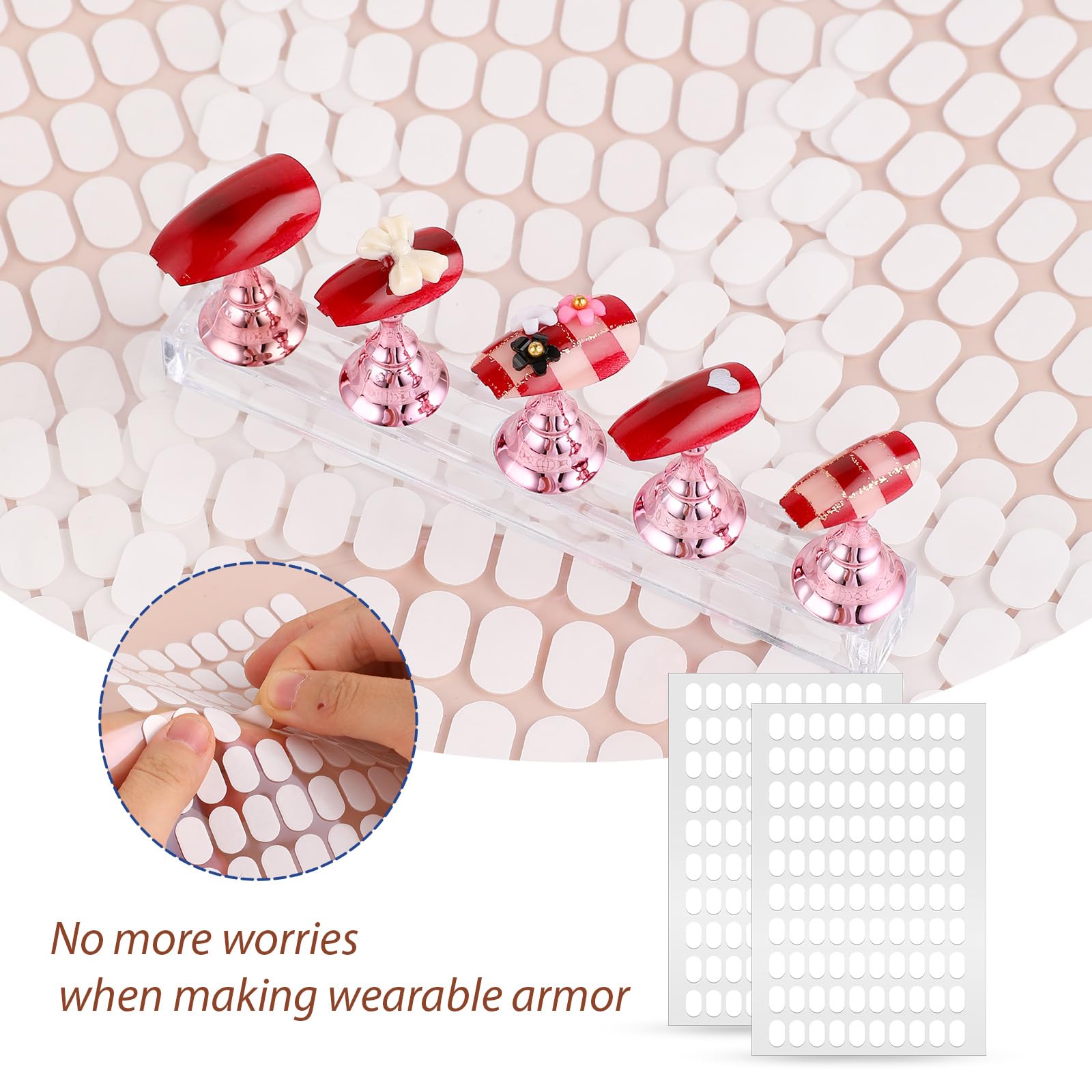 Top view of 600 piece nail art adhesive pack