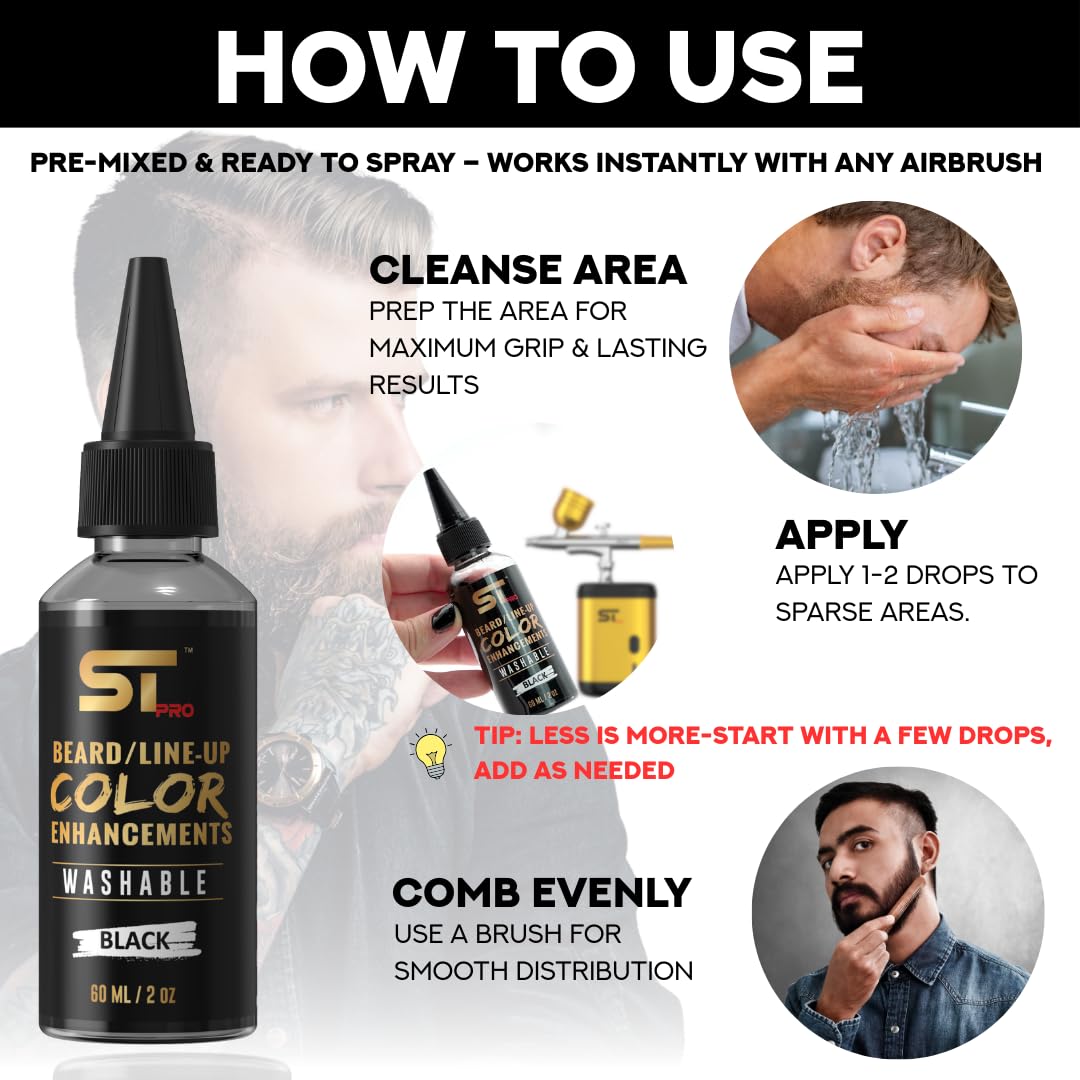 Supreme Trimmer beard liner filler spray being poured into airbrush reservoir
