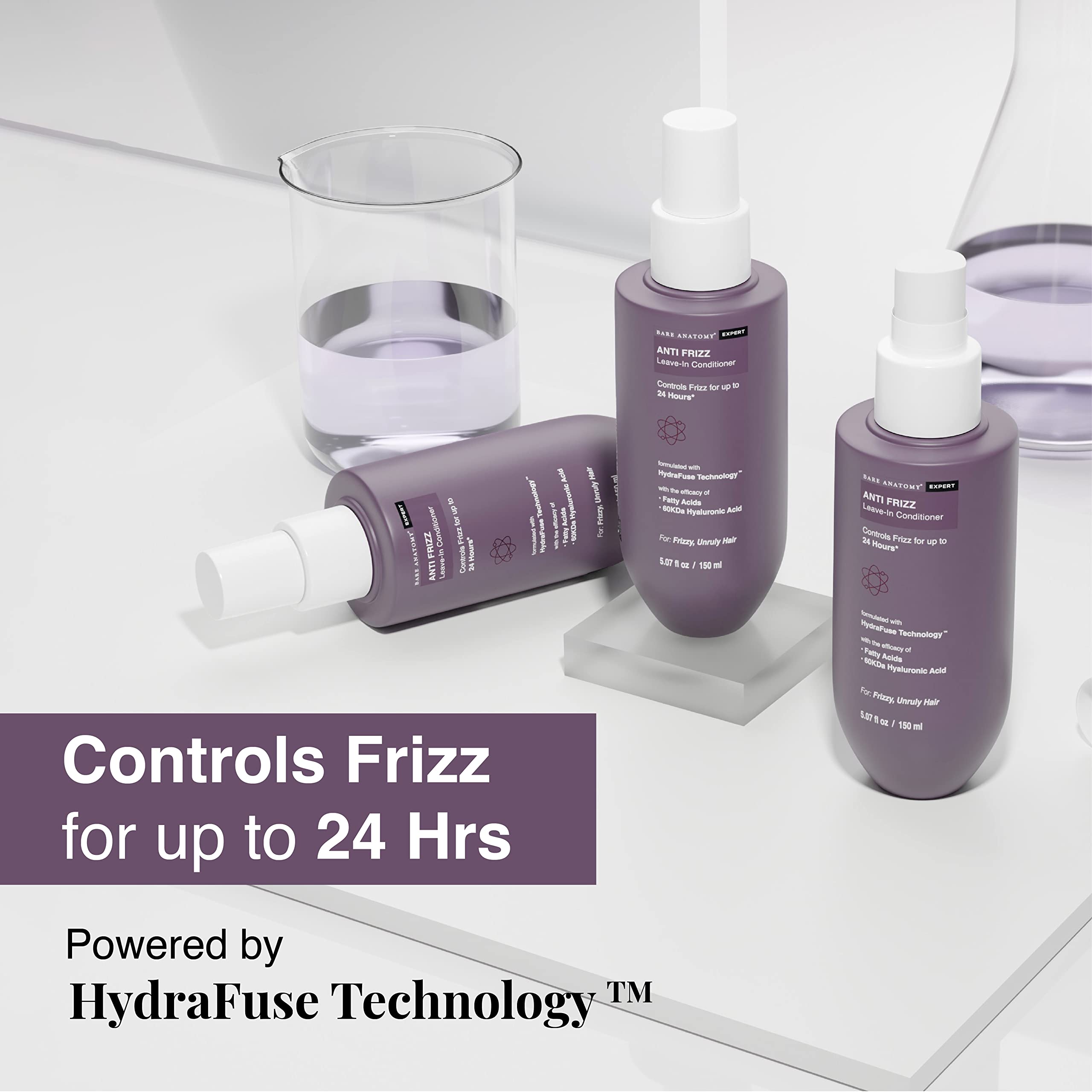 HydraFuse technology and hyaluronic acid leave in conditioner text label details